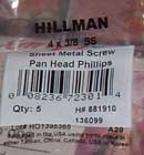Sheet metal screw package